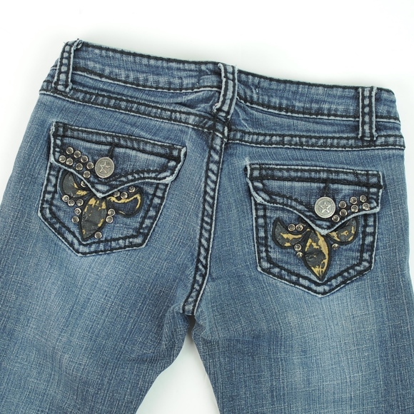 Miss Chic Jeans | Jeans | Miss Chic Studded Fleur De Lis Rhinestone ...